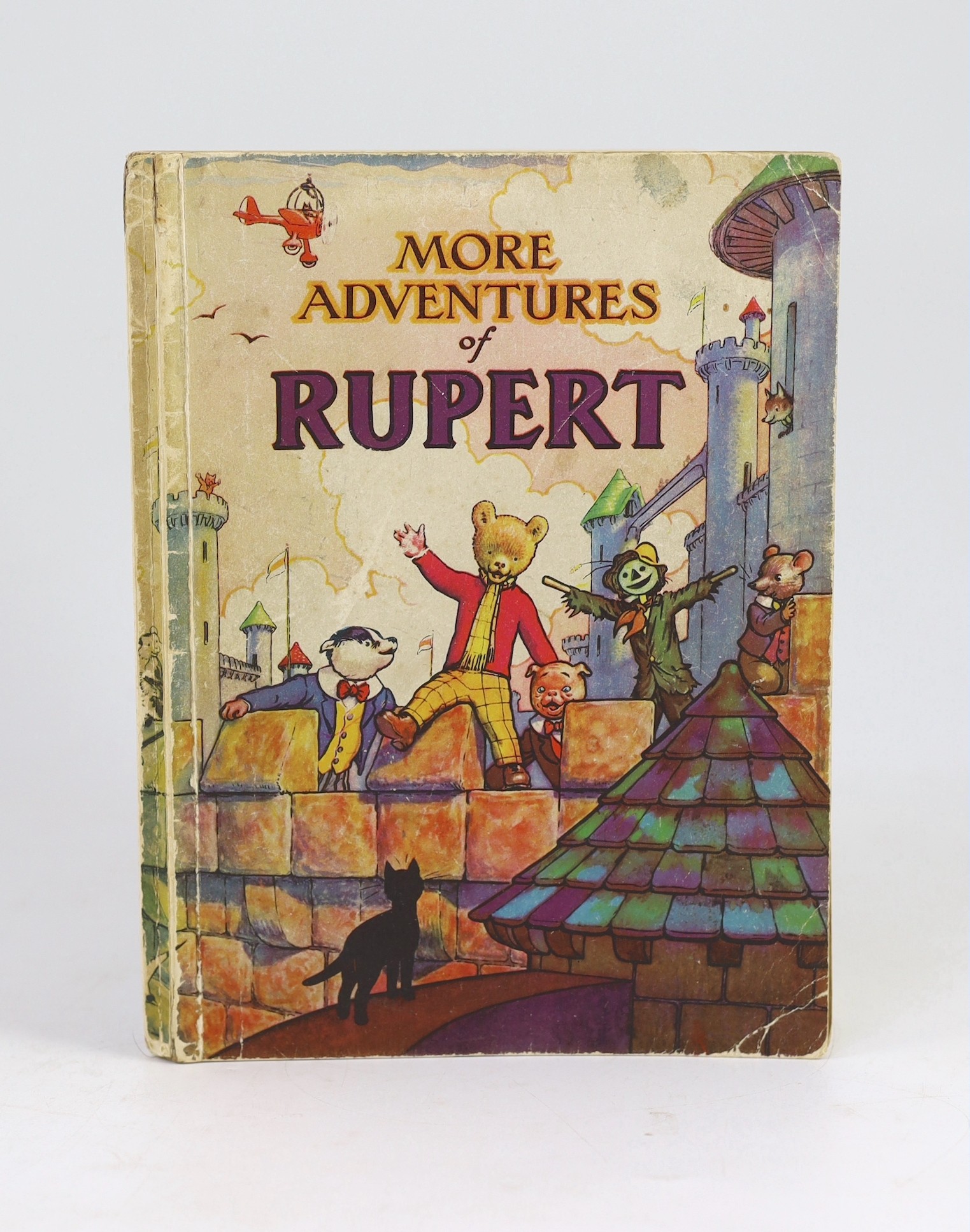 Bestall, Alfred E. - Rupert Annual - More Adventures of Rupert, price clipped, pencil owners inscription and pink crayon lettering, Daily Express, 1942